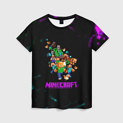 Футболка женская Minecraft neon краски, цвет: 3D-принт