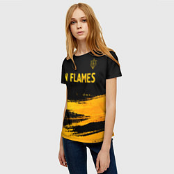 Футболка женская In Flames - gold gradient посередине, цвет: 3D-принт — фото 2