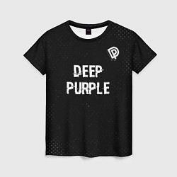 Женская футболка Deep Purple glitch на темном фоне посередине