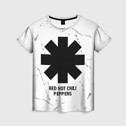 Женская футболка Red Hot Chili Peppers glitch на светлом фоне