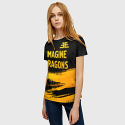 Футболка женская Imagine Dragons - gold gradient посередине, цвет: 3D-принт — фото 2