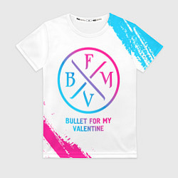 Женская футболка Bullet For My Valentine neon gradient style
