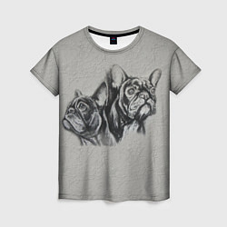 Женская футболка Французские бульдоги пара