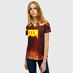 Футболка женская Doom storm огненное лого, цвет: 3D-принт — фото 2
