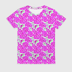Футболка женская Розовая гжель, цвет: 3D-принт