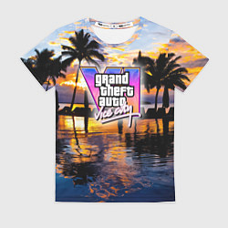 Женская футболка Grand theft auto 6 vice city