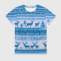 Женская футболка Синие олени