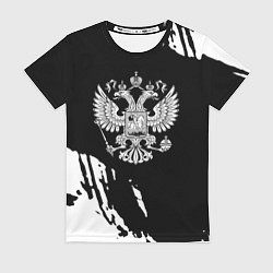 Футболка женская Герб великой страны Россия краски, цвет: 3D-принт