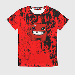Женская футболка Super Meat Boy краски