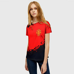 Футболка женская Manchester United colors sport, цвет: 3D-принт — фото 2
