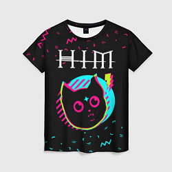 Футболка женская HIM - rock star cat, цвет: 3D-принт