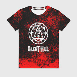 Женская футболка Silent hill лого blood