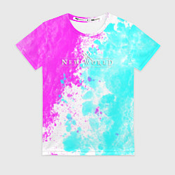 Женская футболка New world неоновые краски