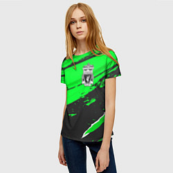 Футболка женская Liverpool sport green, цвет: 3D-принт — фото 2