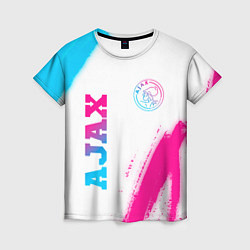 Футболка женская Ajax neon gradient style вертикально, цвет: 3D-принт