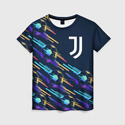 Футболка женская Juventus градиентные мячи, цвет: 3D-принт