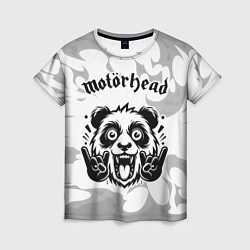 Футболка женская Motorhead рок панда на светлом фоне, цвет: 3D-принт