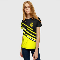 Футболка женская Borussia текстура спорт, цвет: 3D-принт — фото 2