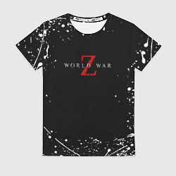 Женская футболка World war z краски