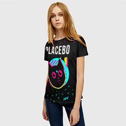 Футболка женская Placebo - rock star cat, цвет: 3D-принт — фото 2