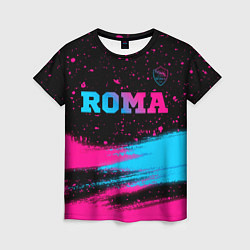 Женская футболка Roma - neon gradient посередине