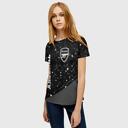 Футболка женская Arsenal sport на темном фоне вертикально, цвет: 3D-принт — фото 2