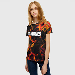 Футболка женская Ramones red lava, цвет: 3D-принт — фото 2