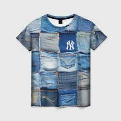 Женская футболка Patchwork - New York yankees baseball team