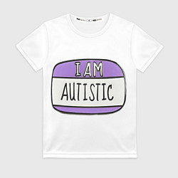 Футболка женская Аутист значок, цвет: 3D-принт