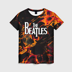 Женская футболка The Beatles red lava