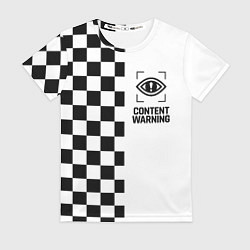 Женская футболка Content Warning шашечки