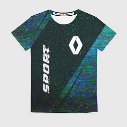 Женская футболка Renault sport glitch blue