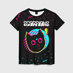 Футболка женская Scorpions - rock star cat, цвет: 3D-принт