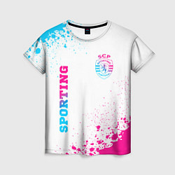 Футболка женская Sporting neon gradient style вертикально, цвет: 3D-принт