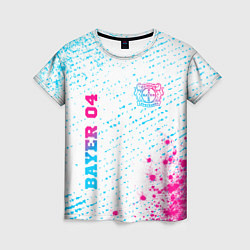 Футболка женская Bayer 04 neon gradient style вертикально, цвет: 3D-принт