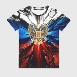 Футболка женская Герб России триколор, цвет: 3D-принт
