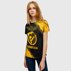 Футболка женская Benfica - gold gradient, цвет: 3D-принт — фото 2
