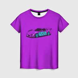 Футболка женская Mazda rx-7 фиолетовая crown граффити, цвет: 3D-принт