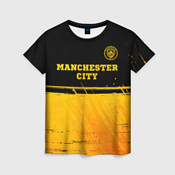 Футболка женская Manchester City - gold gradient посередине, цвет: 3D-принт