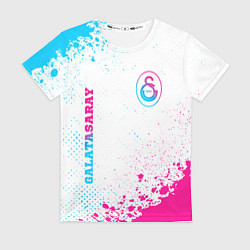Женская футболка Galatasaray neon gradient style вертикально