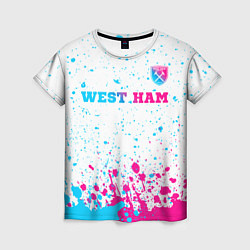 Футболка женская West Ham neon gradient style посередине, цвет: 3D-принт