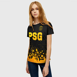 Футболка женская PSG - gold gradient посередине, цвет: 3D-принт — фото 2