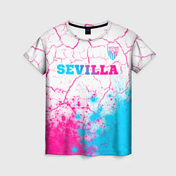 Футболка женская Sevilla neon gradient style посередине, цвет: 3D-принт