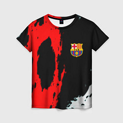 Футболка женская Barcelona fc краски спорт, цвет: 3D-принт