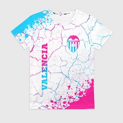 Женская футболка Valencia neon gradient style вертикально