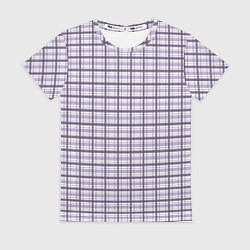 Футболка женская Холодный сиреневый клетчатый, цвет: 3D-принт