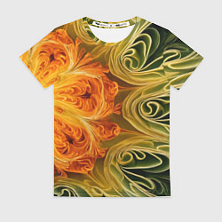 Женская футболка Зелено-оранжевый фрактал