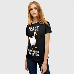 Футболка женская Белый гусь с кухонным ножом, цвет: 3D-принт — фото 2