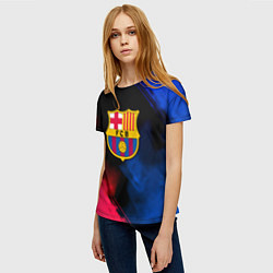 Футболка женская Barcelona fc club gradient smoke, цвет: 3D-принт — фото 2