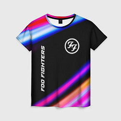 Футболка женская Foo Fighters neon rock lights, цвет: 3D-принт